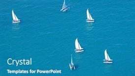  Presentation with sailing - Theme with elevated-view-of-sailing-boats background and a teal colored foreground