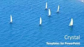  Presentation with sailing - Colorful PPT theme enhanced with elevated-view-of-sailing-boats backdrop and a teal colored foreground