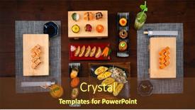  Presentation with japanese - Slide deck enhanced with elevated-view-of-the-table background and a tawny brown colored foreground