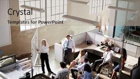  Presentation with elevate - PPT theme consisting of whiteboard in a meeting elevate background and a mint green colored foreground