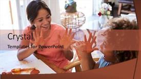  Presentation with teen - Theme consisting of free art - two young teen and pre-teen background and a red colored foreground