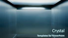  Presentation with elevator - Beautiful slides featuring elevator cabin interior backdrop and a ocean colored foreground