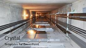  Presentation with elevator - Presentation design consisting of elevator in lift shaft background and a light gray colored foreground