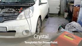  Presentation with mechanic car service repair maintenance - Audience pleasing slide deck consisting of elevator maintenance - car with open hood backdrop and a gray colored foreground