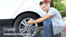  Presentation with road safety drive - Beautiful presentation featuring female model applying makeup backdrop and a soft green colored foreground