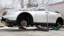  Presentation with car service - Beautiful slide set featuring elevator motor - outdoor changing car wheels backdrop and a light gray colored foreground