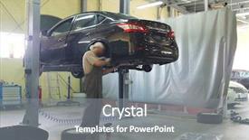  Presentation with black car dealer - Presentation theme featuring elevator motor - serpuhov russia june 23 2015 background and a gray colored foreground