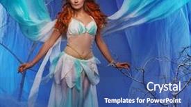  Presentation with enchanted forest - Presentation having elf in magical winter forest background and a ocean colored foreground