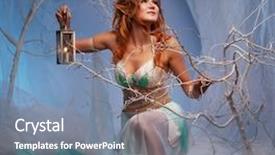  Presentation with forest winter - Colorful PPT layouts enhanced with elf in magical winter forest backdrop and a seafoam green colored foreground