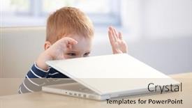  Presentation with fun - Cool new presentation theme with elfish-little-boy-sitting backdrop and a soft green colored foreground