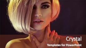  Presentation with beauty - Slide set enhanced with elite - portrait of an attractive blonde background and a tawny brown colored foreground