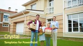  Presentation with green house - Theme having elite - portrait of successful family background and a tawny brown colored foreground