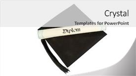  Presentation with college success - Cool new slides with elite college - diploma on a mortarboard symbol backdrop and a white colored foreground