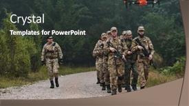  Presentation with military - PPT layouts enhanced with elite-military-unit-led and a dark gray colored foreground