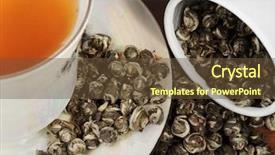  Presentation with tea cup - Slide deck consisting of elite oolong tea in porcelain background and a  colored foreground