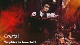  Presentation with medieval manor - Amazing PPT layouts having elixir in his laboratory alchemist backdrop and a tawny brown colored foreground