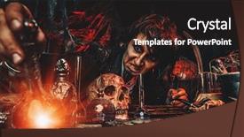  Presentation with medieval building columns - Beautiful presentation theme featuring elixir in his laboratory alchemist backdrop and a wine colored foreground