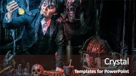  Presentation with magical - Beautiful slides featuring elixir in his laboratory alchemist backdrop and a wine colored foreground