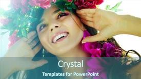  Presentation with good - Amazing PPT theme having ell - beautiful woman with bright flowers backdrop and a ocean colored foreground