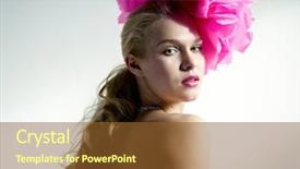  Presentation with flower woman - Slide deck featuring ell - gorgeous woman with pink flower background and a tawny brown colored foreground