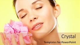  Presentation with drawing of pink lotus flower - Colorful PPT layouts enhanced with  backdrop and a  colored foreground.