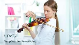  Presentation with young children playing multicultural - Presentation theme with ell - portrait of a young female background and a sky blue colored foreground