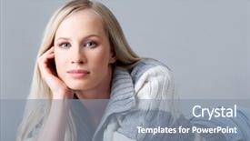  Presentation with portrait of excited overjoyed female - PPT layouts with ell - portrait of blond female background and a  colored foreground