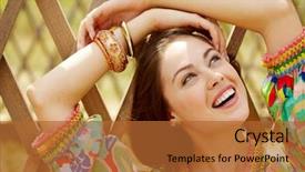  Presentation with joyful - Theme enhanced with ell - portrait of joyful girl laughing background and a red colored foreground