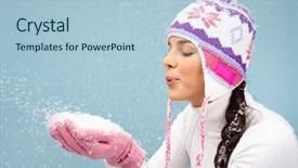  Presentation with pink - PPT layouts featuring ell - young female in pink gloves background and a light blue colored foreground