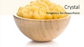  Presentation with macaroni - Cool new slide deck with ellbow - uncooked elbow macaroni in bowl backdrop and a blonde colored foreground