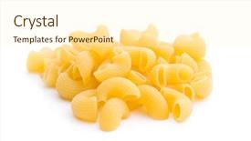  Presentation with macaroni - Presentation theme consisting of ellbow - uncooked elbow macaroni isolated background and a cream colored foreground