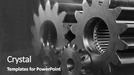  Presentation with mirror reflection - Beautiful presentation design featuring ellegant - gears pinions in black backdrop and a dark gray colored foreground