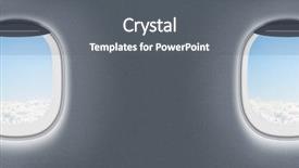  Presentation with jet airplane - Audience pleasing presentation consisting of ellipse - airplane or jet windows interior backdrop and a gray colored foreground