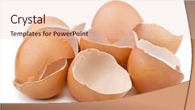  Presentation with broken egg - Colorful presentation theme enhanced with ellipse - group of broken egg shells backdrop and a lemonade colored foreground