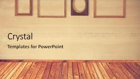  Presentation with vintage interior brick wall - Colorful slides enhanced with ellipse - interior with fourth vintage frames backdrop and a lemonade colored foreground