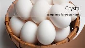  Presentation with eggs egg carton egg box - Slide deck consisting of ellipse - white eggs in a basket background and a soft green colored foreground