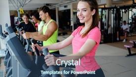 Presentation with cardio - Cool new slides with elliptical - people exercising on a cardio backdrop and a  colored foreground