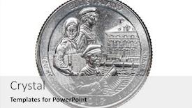  Presentation with quarter - Beautiful presentation theme featuring ellis-island-new-jersey-american backdrop and a light gray colored foreground