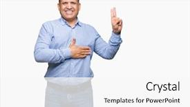  Presentation with arab - Presentation theme featuring eloyalty - middle age arab business man background and a white colored foreground