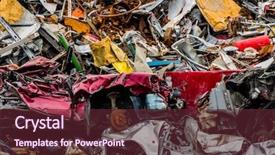  Presentation with compactor - Slide set consisting of elv - old cars were scrapped background and a tawny brown colored foreground