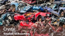  Presentation with old car - PPT theme having elv - old cars were scrapped background and a tawny brown colored foreground