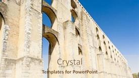  Presentation with aqueduct - Cool new presentation theme with elvas aqueduct alentejo portugal backdrop and a lemonade colored foreground