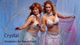  Presentation with elves - Slides having elves in magical winter forest background and a teal colored foreground