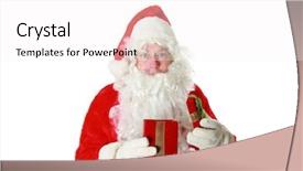  Presentation with christmas red - Colorful theme enhanced with elves workshop - santa claus holds a red backdrop and a white colored foreground