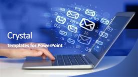  Presentation with email - Slides featuring email spamming - concept of sending e-mails background and a cobalt blue colored foreground