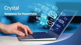  Presentation with email - Cool new slide set with email spamming - concept of sending e-mails backdrop and a teal colored foreground