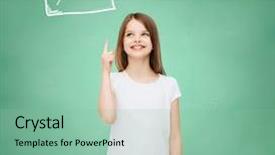  Presentation with white green - Cool new PPT theme with email newsletters - advertising gesture education childhood backdrop and a seafoam green colored foreground