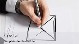  Presentation with gold people planning - Presentation enhanced with email newsletters - business marketing planning and people background and a light gray colored foreground