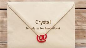 Presentation with envelope - Cool new slide deck with email newsletters - e-mail symbol and blank brown backdrop and a lemonade colored foreground