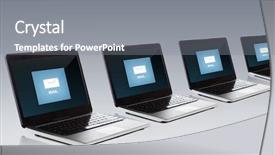  Presentation with internet communication - Cool new theme with email newsletters - technology internet and communication concept backdrop and a gray colored foreground